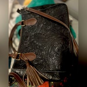Hand Tooled Genuine Leather Western Tote